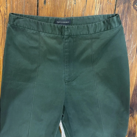 Banana Republicublic High Waisted Wide Leg Green 100% Cotton size 12 - Picture 2 of 8